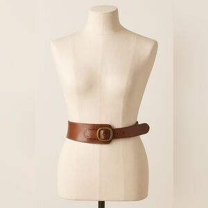Leather Women Belt Size S  Metal Gold Tone  Buckle